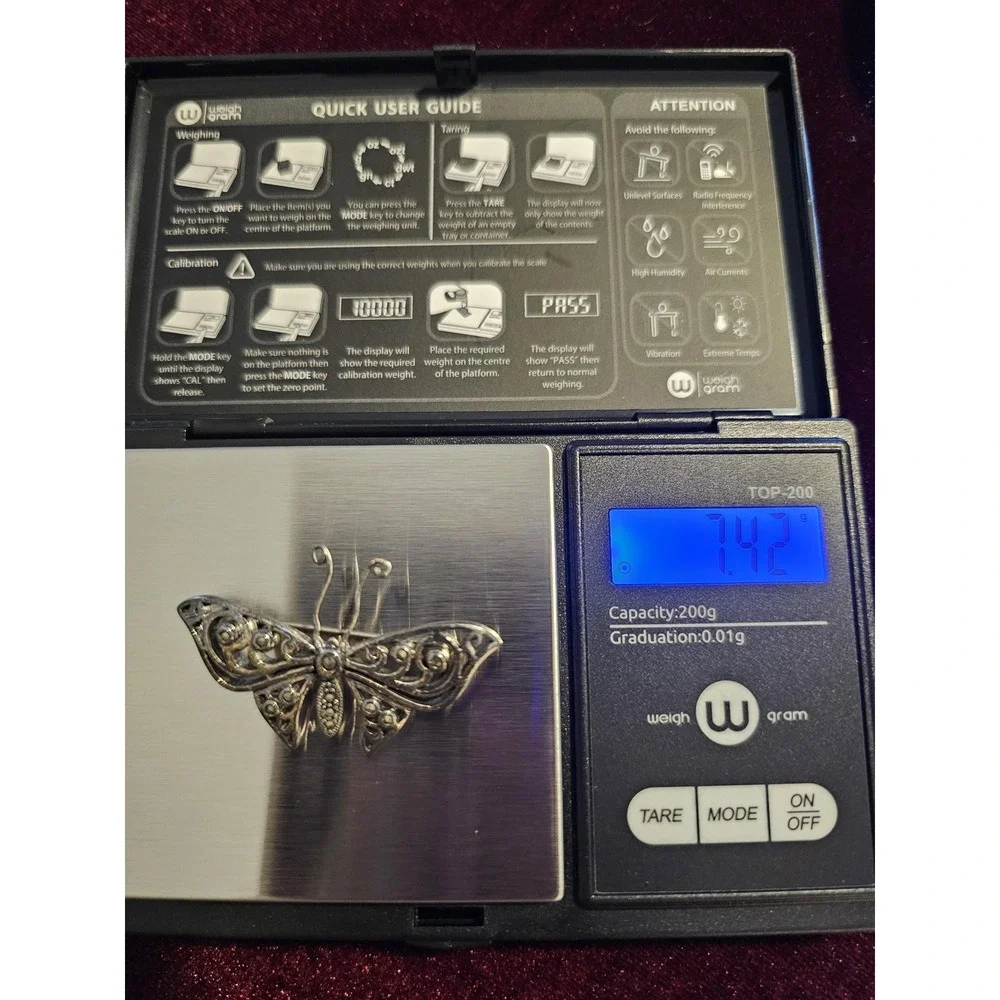 sterling butterfly pin. Marked 925 and hallmark CFT. About 1.5‎ brouch